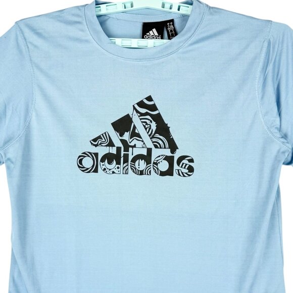 Adidas Men's Short Sleeve Light Blue Graphic Logo T-Shirt Size Large NWT - Picture 3 of 9